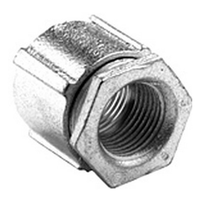 1129 Bridgeport 3-Piece Non-Insulated Conduit Coupling, 3-1/2 in, For Use With IMC and Rigid Conduit, Malleable Iron, Zinc Plated