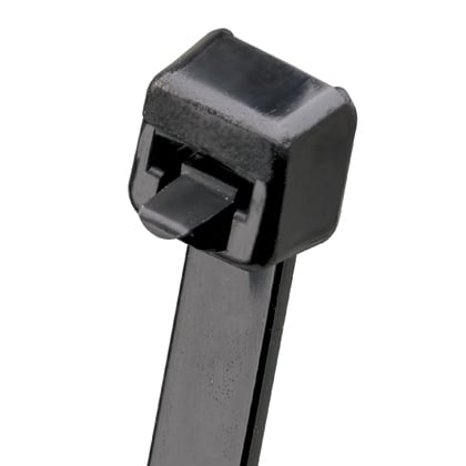 Pan-Ty PRT2H-TL0 Releasable Cable Tie, Black, UV PA6.6, 8.4"L, 80lb, PK250