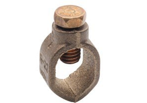 GRC-63 Bridgeport Direct Burial Ground Rod Clamp, 10 to 2 AWG Conductor, Copper