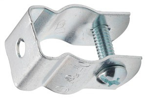 2120 Bridgeport Conduit Hanger With 2-Way Slotted/Phillips Bolt with Integral Threads, #2, For Use With 1 in Rigid and EMT Conduit, Steel, Electro-Plated Zinc