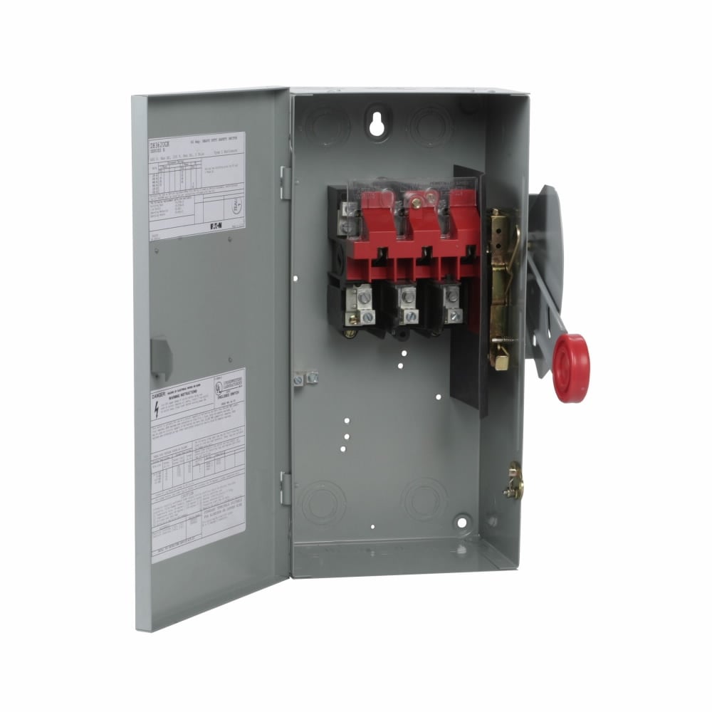 DH362UGK Heavy Duty Non-Fusible Single Throw Safety Switch, 600 V AC, 60 A, 25 hp, 60 hp, 3PST Contact, 3 Poles