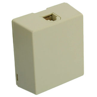 4625A-26I Type 625A2 Modular Telephone Jack, Surface Mount, Plastic, Ivory