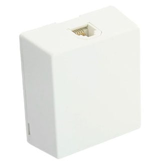 4625A-26W Type 625A2 Modular Telephone Jack, Surface Mount, Plastic, White
