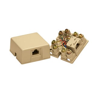 40278-W Telephone Jack, Surface Mounting, Plastic, White