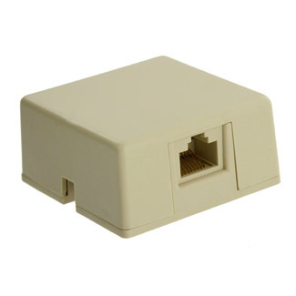 40278-SBI Fire Retardant Type 625A2 Modular Telephone Jack, Surface Mount, Plastic, Ivory