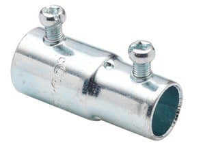 292-S Bridgeport Concretetight Conduit Combination Coupling, 1 in, For Use With IMC/EMT/Rigid Conduit, Steel, Electro-Plated Zinc