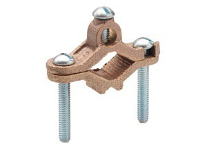 1307-B Bridgeport Ground Clamp, 8 to 4 AWG Conductor, Brass