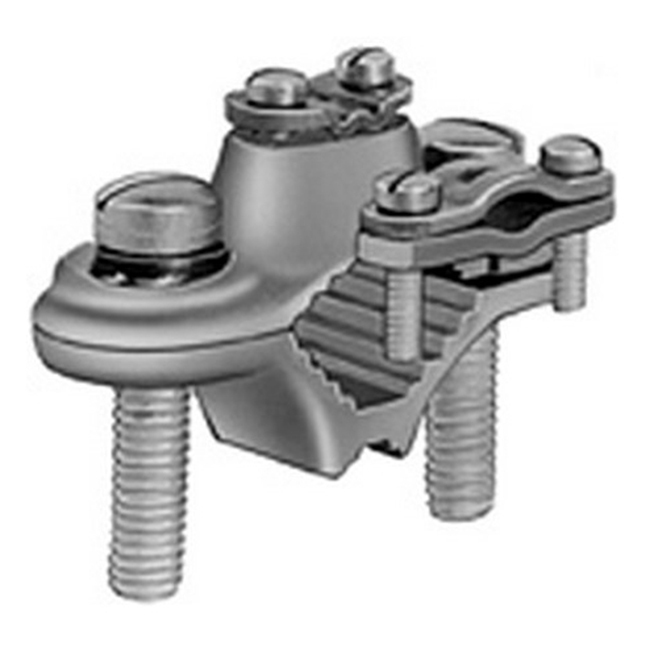 1312-B Bridgeport Protective Ground Clamp With Steel Strap, 8 to 4 AWG Conductor, Brass