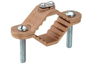 1313-B Bridgeport Ground Clamp, 8 to 4 AWG Conductor, Brass