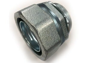 439-SLT Bridgeport Straight Liquid Tight Conduit Connector, 4 in Trade, Malleable Iron, Electro-Plated Zinc