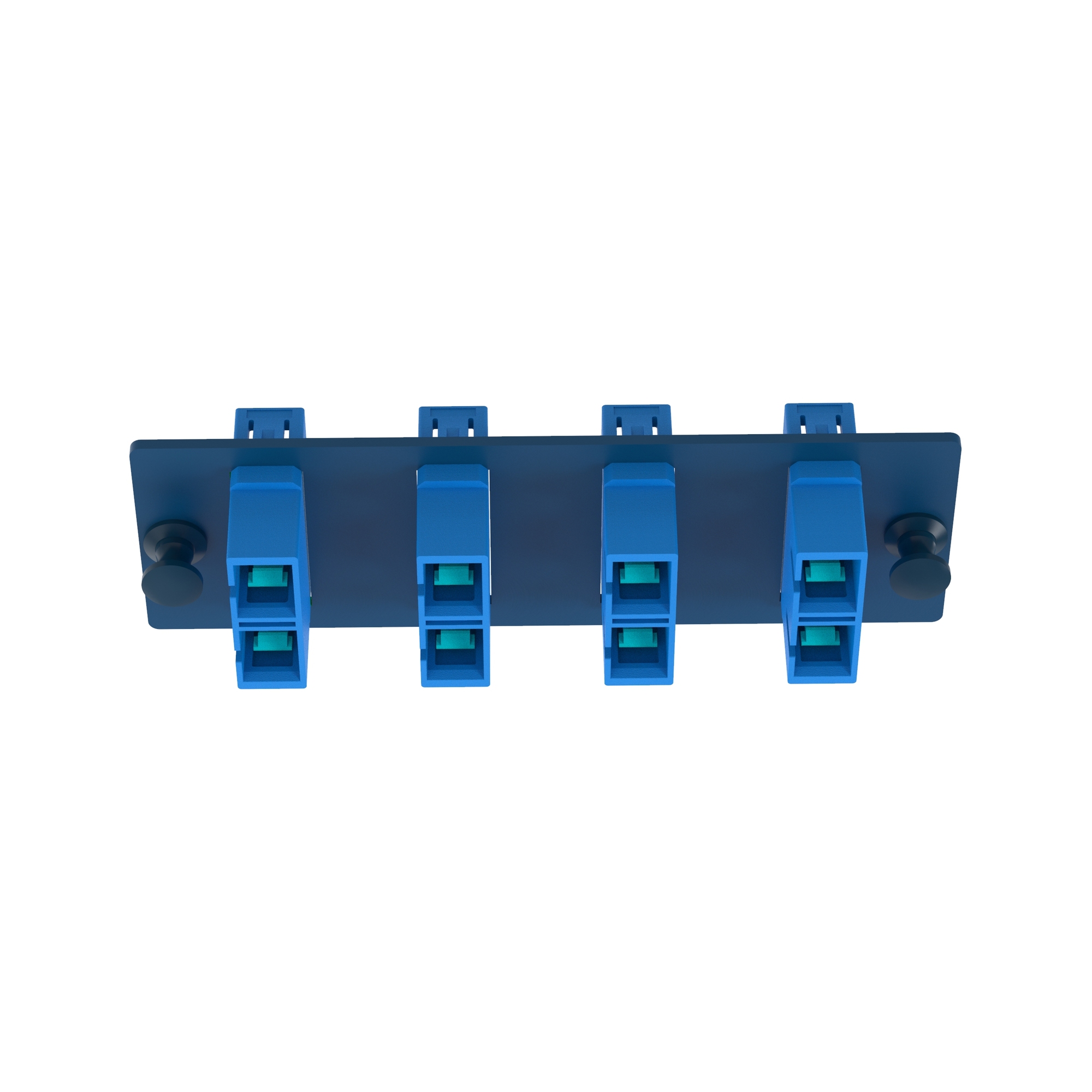 FAP4WBUDSCZ OptiCom Duplex Front Loading Type SC Fiber Adapter Panel With (4) SC Duplex Single Mode Fiber Optic Adapters, (4) OS1/OS2 Single-Mode Fiber
