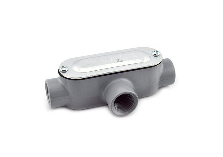 Rigid and IMC Conduit Body, Type T, Aluminum, Cover and Gasket, Size 1/2 Inch