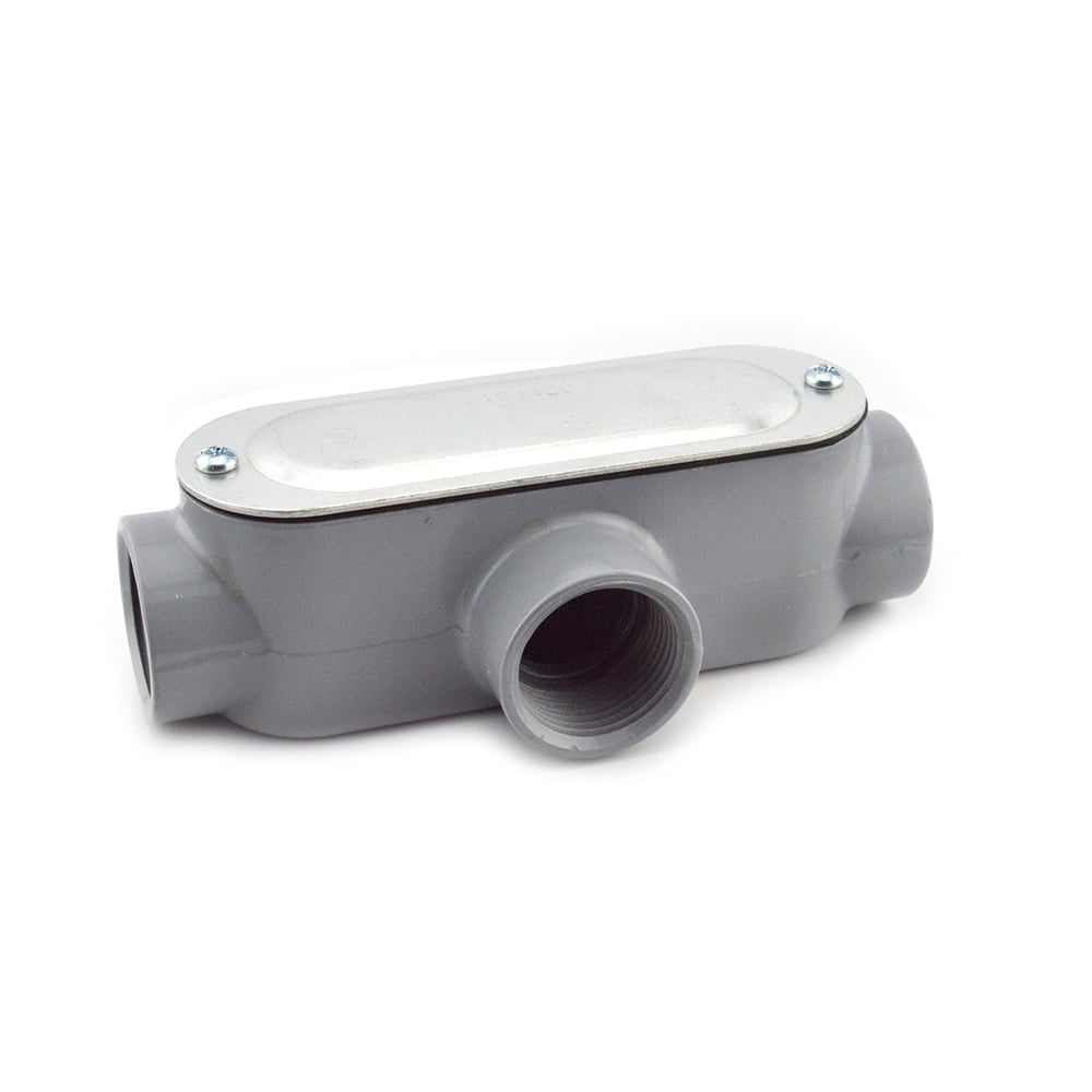 Rigid and IMC Conduit Body, Type T, Aluminum, Cover and Gasket, Size 1 Inch