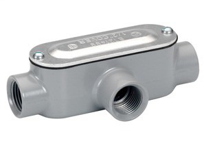 Rigid and IMC Conduit Body, Type T, Aluminum, Cover and Gasket, Size 1 1/4 Inch