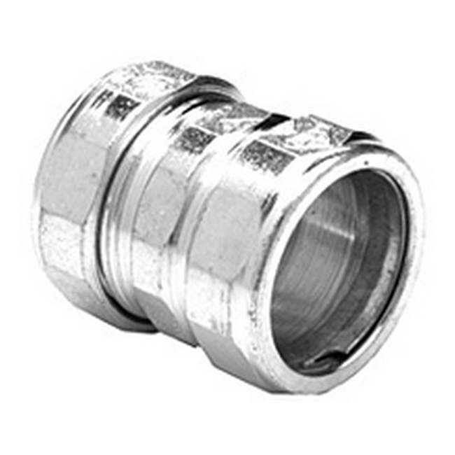 3100 Bridgeport Compression Coupling, 1/2 in, For Use With IMC/Rigid Conduit, Malleable Iron, Zinc Plated