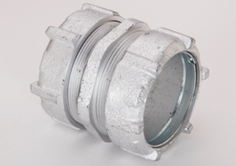 3105 Bridgeport Compression Coupling, 2 in, For Use With IMC/Rigid Conduit, Malleable Iron, Zinc Plated