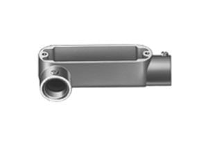 LR-34 Bridgeport 5 Series Type LR Set Screw Conduit Body, 1-1/4 in Hub, 85 Form, 30.5 cu-in Capacity, Aluminum, Enamel Painted
