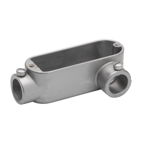 LL-35 Bridgeport 5 Series Type LL Set Screw Conduit Body, 1-1/2 in Hub, Form 85 Form, 30.5 cu-in Capacity, Aluminum, Enamel Painted