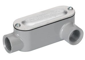 Rigid and IMC Conduit Body, Type LL, Aluminum, Cover and Gasket, Size 1 1/2 Inch