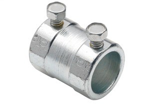 3603 Bridgeport Set Screw Coupling, 1-1/4 in, For Use With Rigid/IMC Conduit, Malleable Iron, Zinc Plated