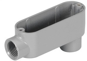 LB-48 Bridgeport 5 Series Type LB Conduit Body, 3 in Hub, 85, 152.5 cu-in, Aluminum, Enamel Painted