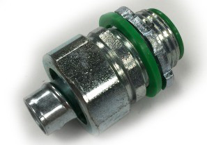 430-SLTI Bridgeport Insulated Throat Straight Liquid Tight Conduit Connector, 1/2 in Trade, Steel, Electro-Plated Zinc