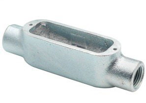 C-46 Bridgeport 5 Series Type-C Conduit Body, 2 in Hub, 85 Form, 70.7 cu-in Capacity, Aluminum, Enamel Painted