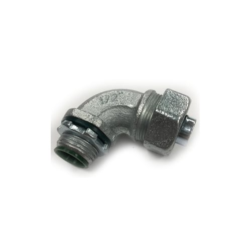Connector, Liquid Tight, 90 Degree, Steel, Insulated Throat, Size 1 Inch