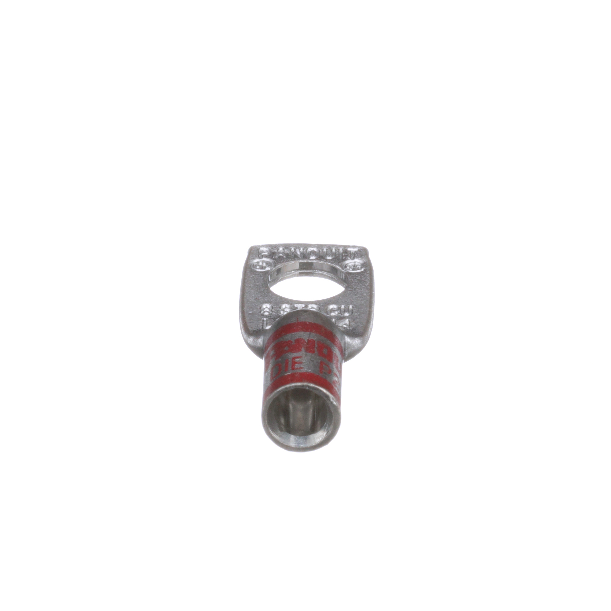 LCA8-14-L Pan-Lug 1-Hole Compression Lug Connector With Inspection Window, 8 AWG Stranded Copper Conductor, Die Code: P21, 1/4 in Stud, Copper