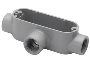 T-41 Bridgeport 5 Series Type T Conduit Body, 1/2 in Hub, 85, 4.25 cu-in, Aluminum, Enamel Painted