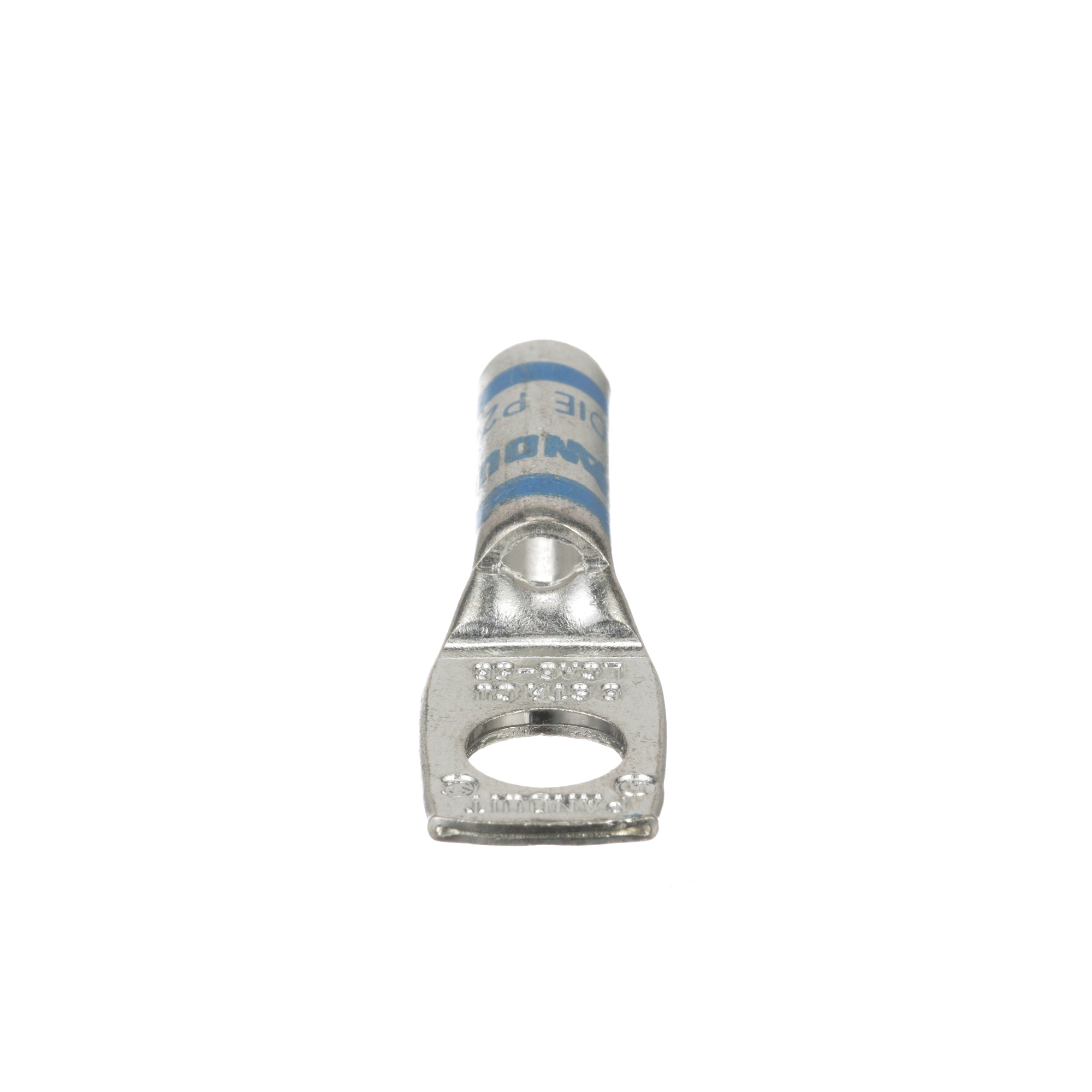 LCA6-56-L Pan-Lug 1-Hole Compression Lug Connector With Inspection Window, 6 AWG Stranded Copper Conductor, Die Code: P24, 5/16 in Stud, Tin Plated Copper