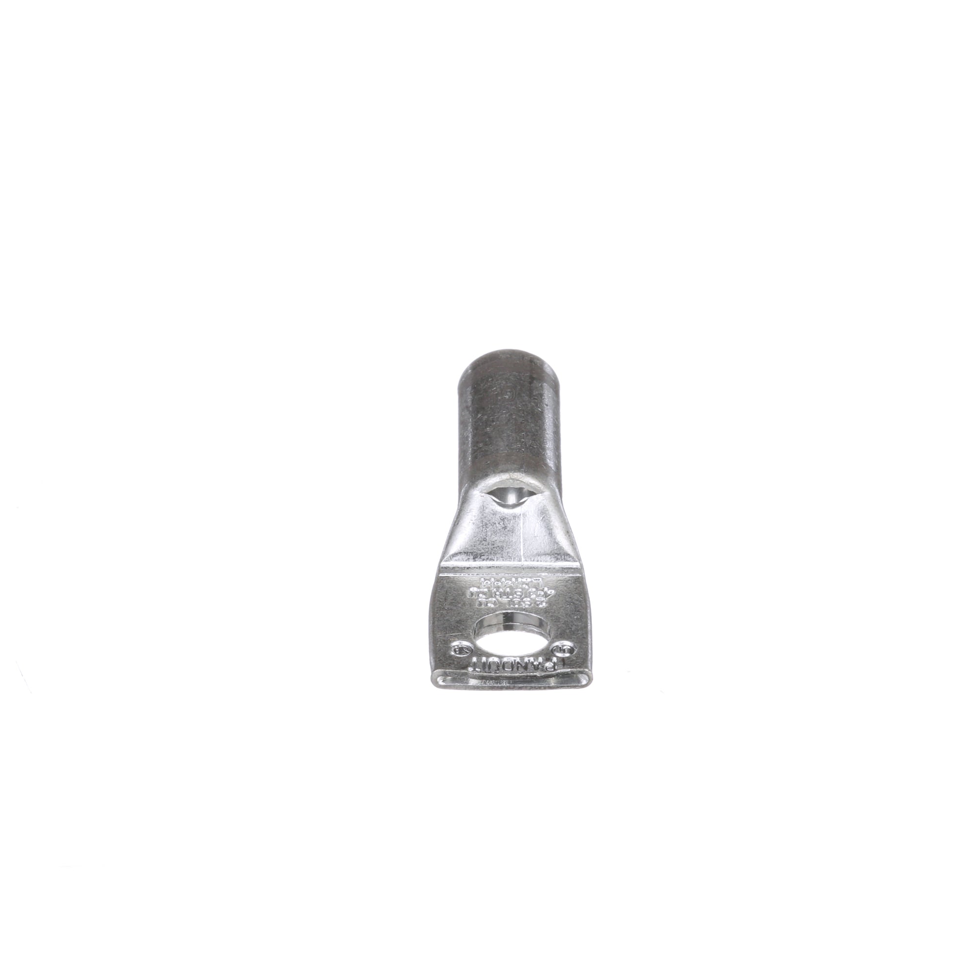 LCA4-14-L Pan-Lug 1-Hole Compression Connector Lug With Inspection Window, 4 to 3 AWG, 2 AWG Solid/Stranded Copper Conductor, Die Code: P29, 1/4 in Stud, Tin Plated Copper