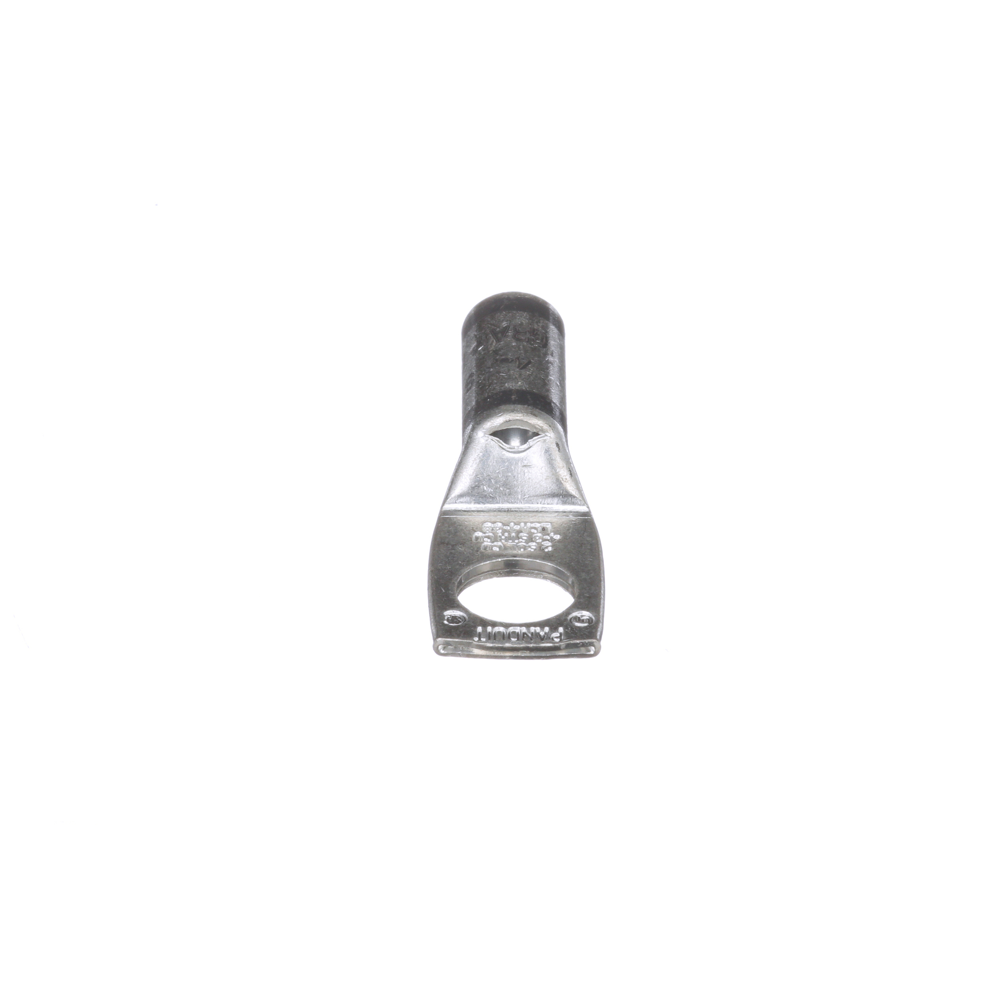 LCA4-38-L Pan-Lug LCA 1-Hole Compression Connector Lug With Inspection Window, 4 to 3 AWG, 2 AWG Solid/Stranded Copper Conductor, Die Code: P29, 3/8 in Stud, Tin Plated Copper