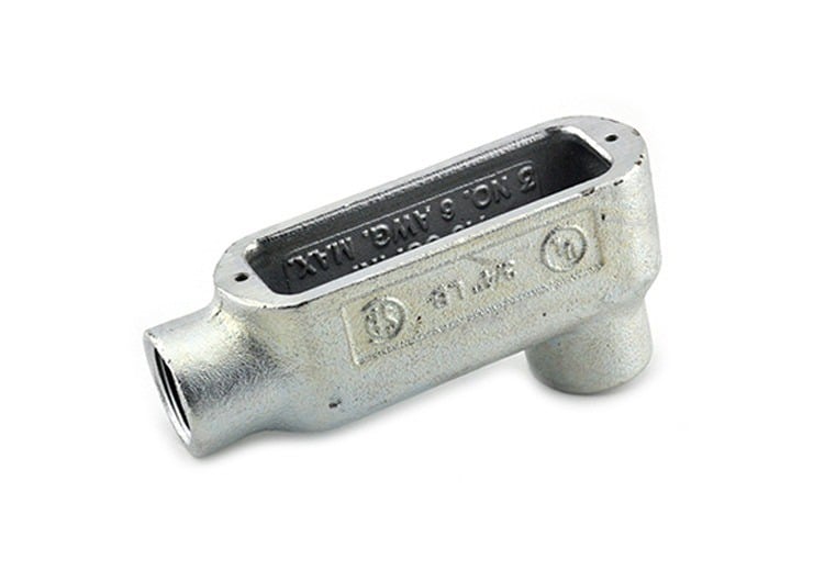 LB-62 Bridgeport 5 Series Type LB Conduit Body, 3/4 in Hub, 35, 7.2 cu-in, Malleable Iron, Electro-Plated Zinc