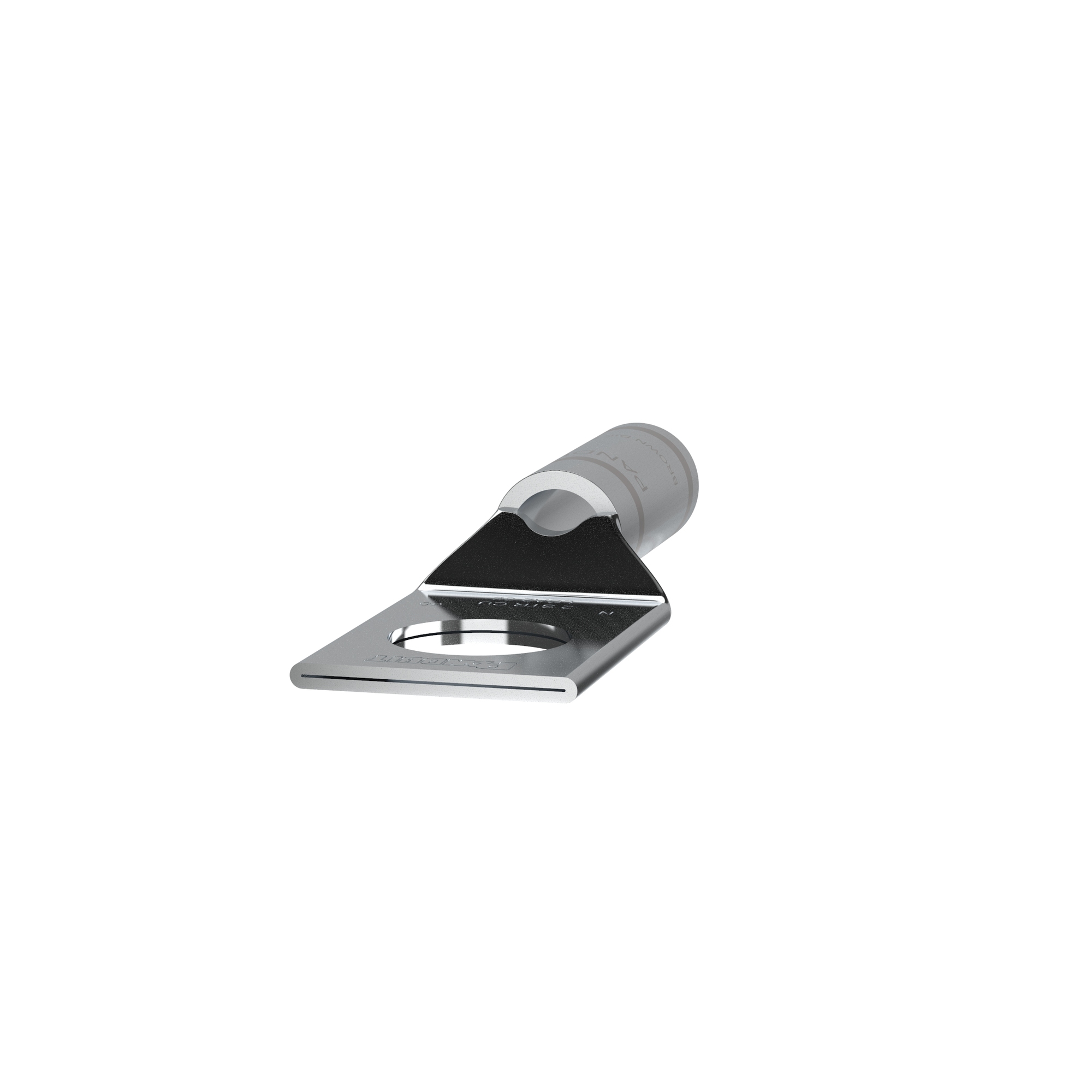 LCA2-38-Q Pan-Lug 1-Hole Compression Lug Connector With Inspection Window, 2 AWG Stranded Copper Conductor, Die Code: P33, 3/8 in Stud, Copper