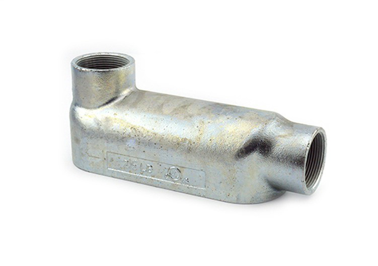 LB-67 Bridgeport 5 Series Type LB Conduit Body, 2-1/2 in Hub, 35 Form, 138 cu-in Capacity, Malleable Iron, Electro-Plated Zinc