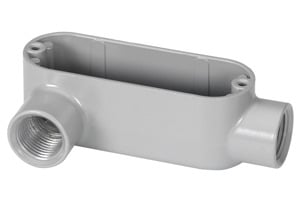 LL-63 Bridgeport 5 Series Type LL Conduit Body, 1 in Hub, 35 Form, 12.5 cu-in Capacity, Malleable Iron, Electro-Plated Zinc