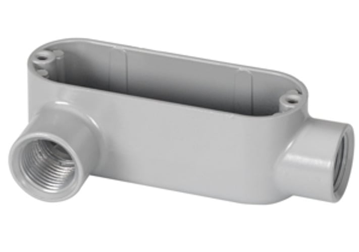 LL-67 Bridgeport 5 Series Type LL Conduit Body, 2-1/2 in Hub, 35 Form, 138 cu-in Capacity, Malleable Iron, Electro-Plated Zinc