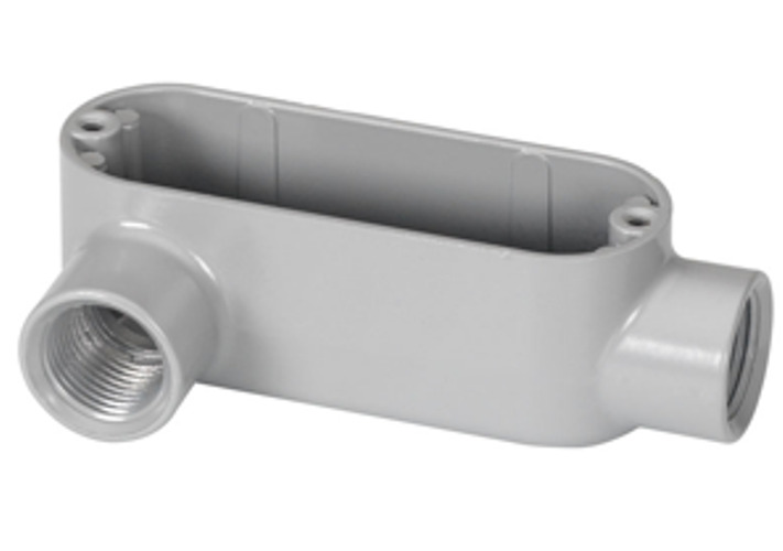 LL-68 Bridgeport 5 Series Type LL Conduit Body, 3 in Hub, 35 Form, 170 cu-in Capacity, Malleable Iron, Electro-Plated Zinc