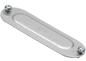 SC-67 Bridgeport Conduit Body Cover With Screws, 2-1/2 to 3 in Hub, For Use With Rigid/IMC Conduit, Steel, Electro-Plated Zinc