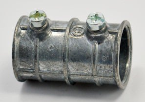 40-DC Bridgeport Setscrew Conduit Coupling, 1/2 in, For Use With IMC/Rigid Conduit, Die Cast Zinc, Ball Burnished/Mirror Smooth