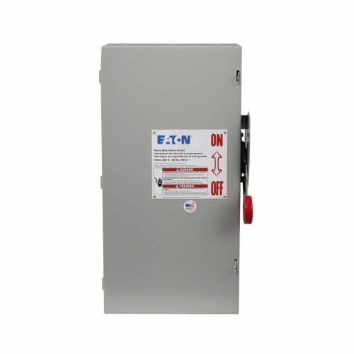 DH263UGK Heavy Duty Non-Fusible Single Throw Safety Switch, 600 V AC, 100 A, 20 hp, 25 hp, 30 hp, 40 hp, DPST Contact, 2 Poles