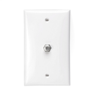 Decora Video Wall Jack Assembly, F Connector, White