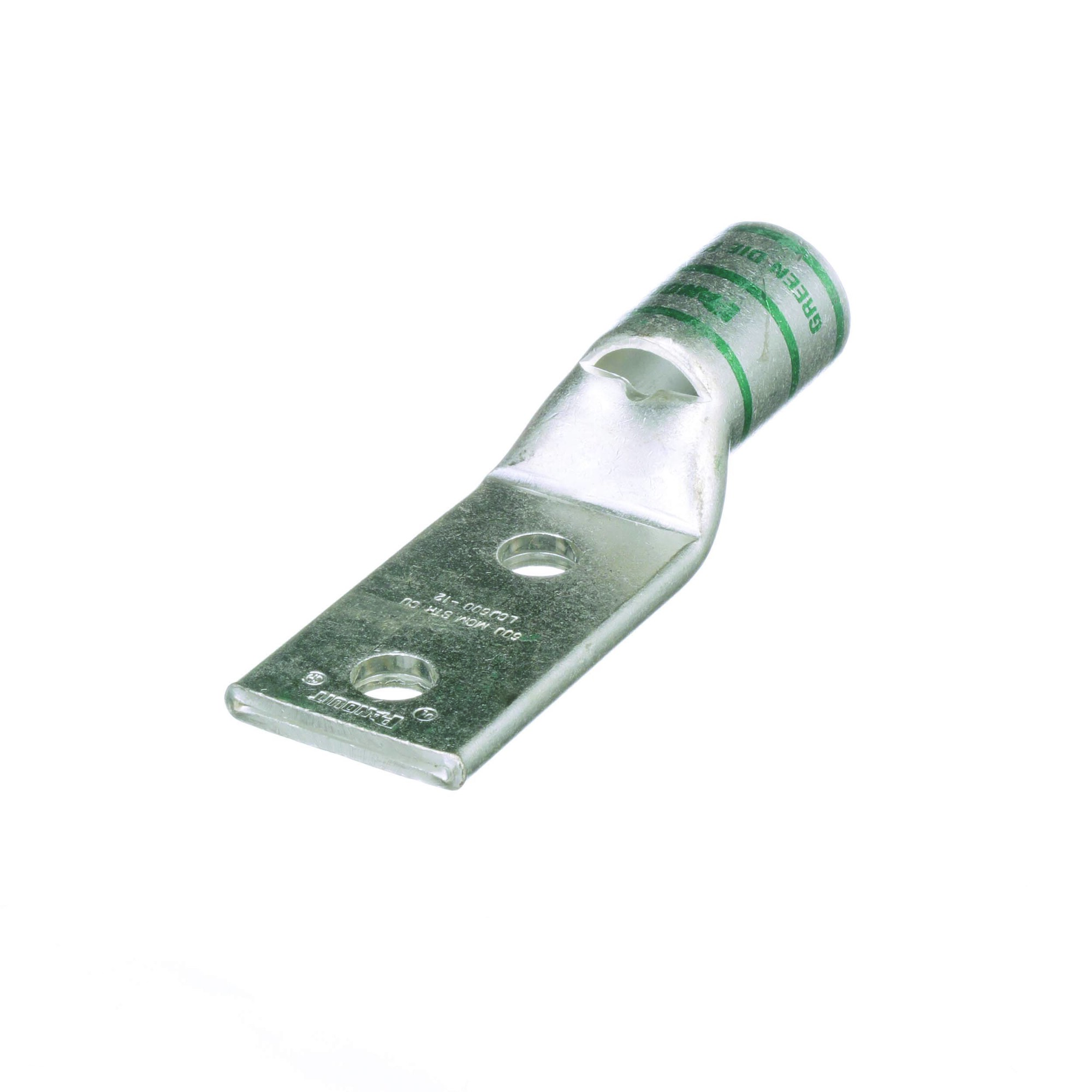 LCD600-12-6 Pan-Lug 2-Hole Compression Lug, 600 kcmil Copper Conductor, Die Code: P94, 42.767 in Stud, Copper