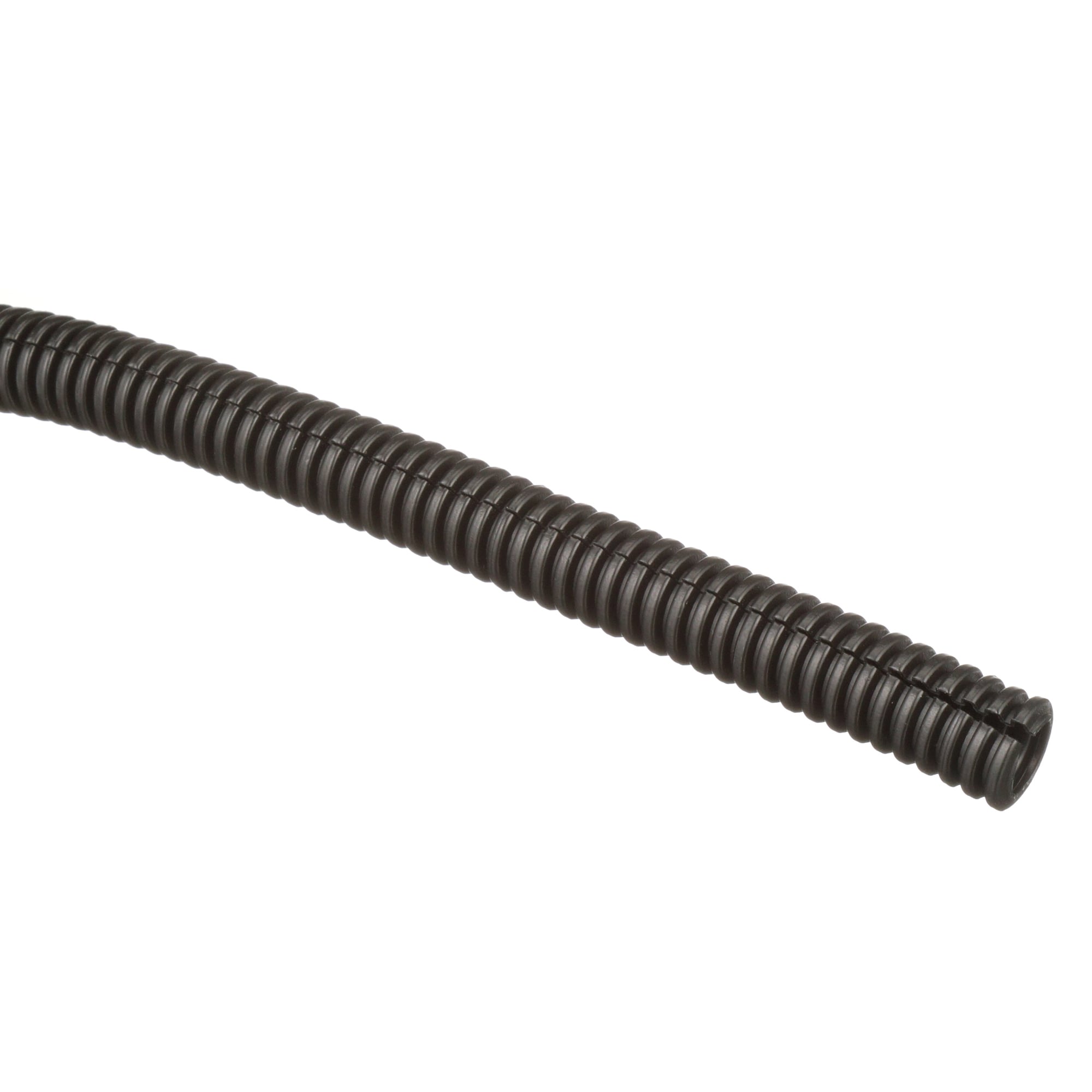 CLT35F-C20 Slit Wall Corrugated Loom Tubing, 0.35 in ID x 100 ft L x 0.006 to 0.025 in THK, Polyethylene, Black