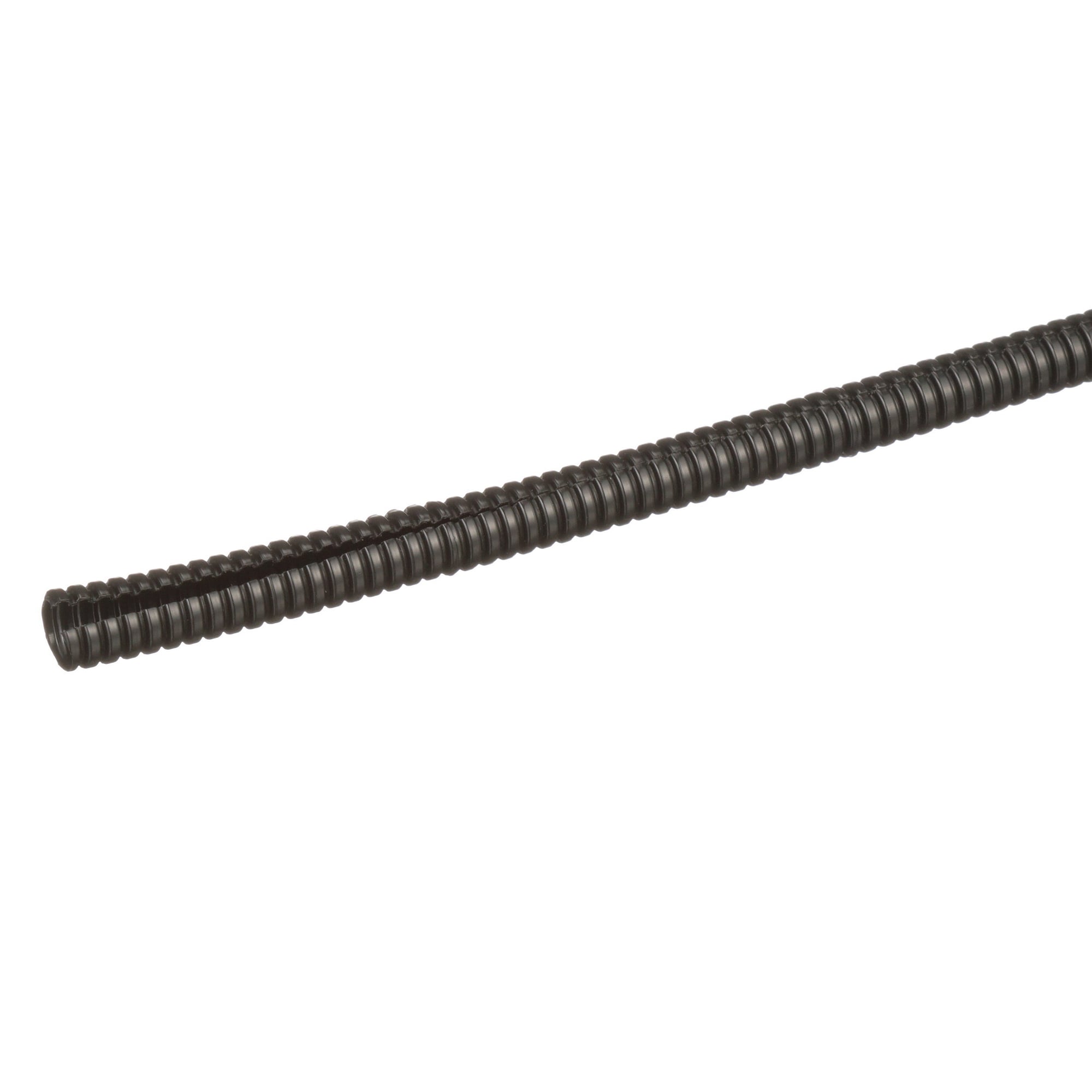 CLT25N-10M630 Slit Wall Corrugated Loom Tubing, 0.28 in ID x 10000 ft L x 0.007 to 0.02 in THK, Nylon 6, Black