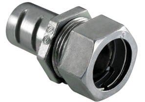 581-DC Bridgeport Conduit Combination Coupling, 1/2 in, For Use With FMC/EMT Conduit, Die Cast Zinc, Ball Burnished/Mirror Smooth