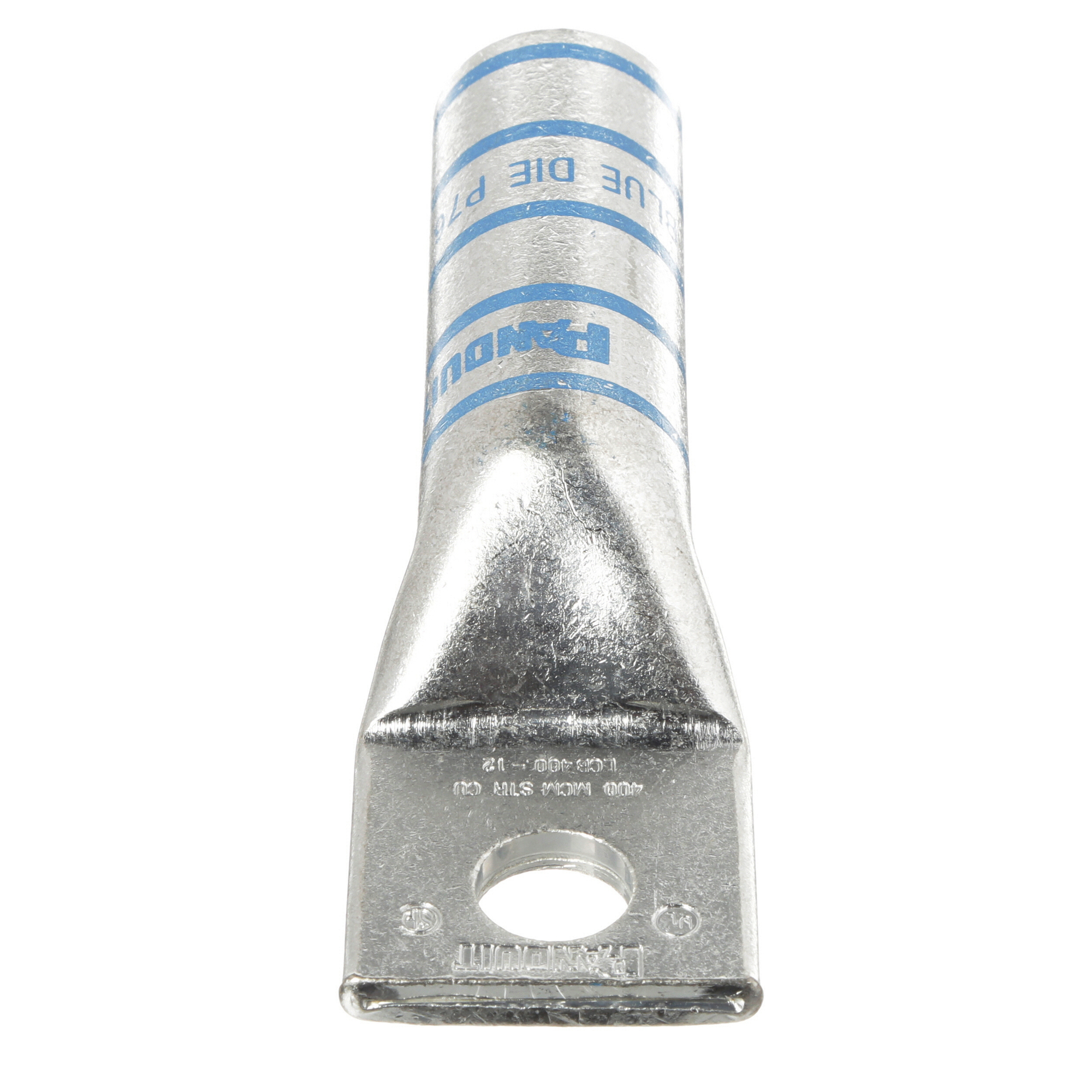 LCB400-12-6 Pan-Lug 1-Hole Compression Lug, 400 kcmil Copper Stranded Conductor, Die Code: P76, 42.767 in Stud, Copper