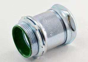 254-I Bridgeport Concretetight Insulated Throat Compression Connector, 1-1/2 in Trade, For Use With EMT Conduit, Steel, Electro-Plated Zinc