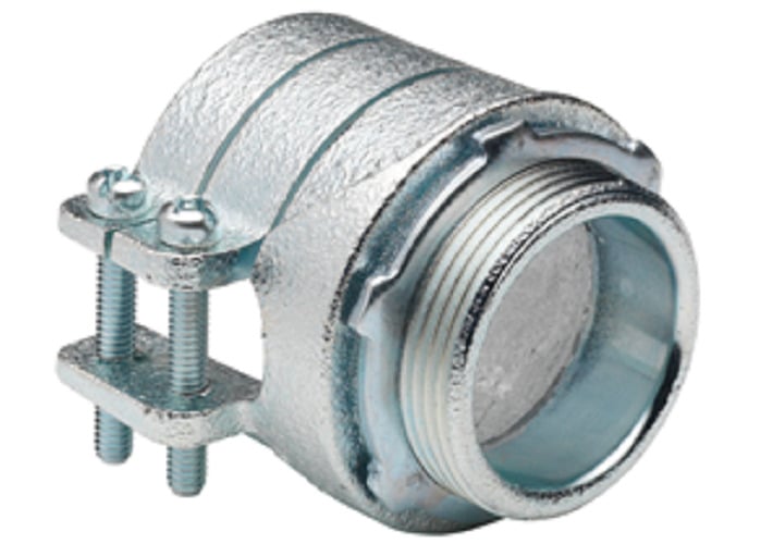Connector, Squeeze, Malleable Iron, Insulated Throat, Trade Size 3 1/2 Inch